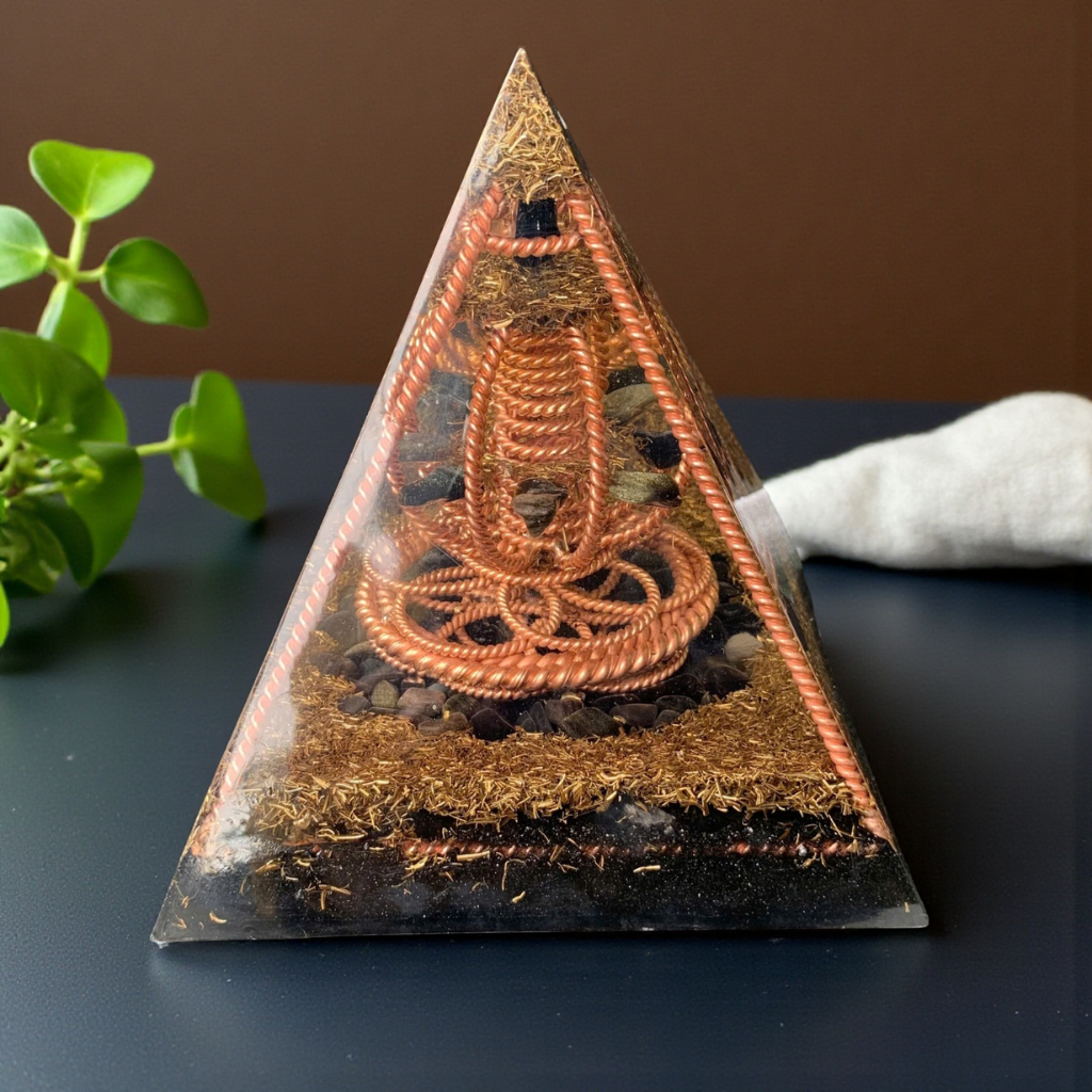 Auric Orgonite Tensor Pyramid | Multi-Frequency 177 · 188 · 432 · 528 MHz