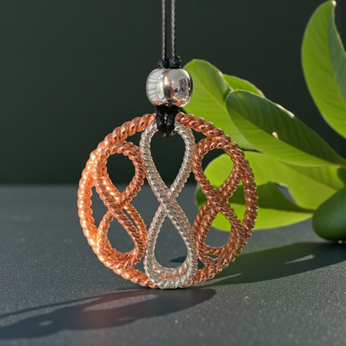 Celestial Infinity Pendant -Handcrafted Copper–Silver Energy Talisman