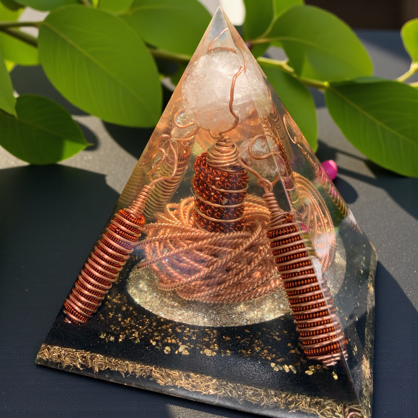 Viking Light Orgonite Pyramid | 443 MHz Rodin Coil + 177 MHz Tensor Ring