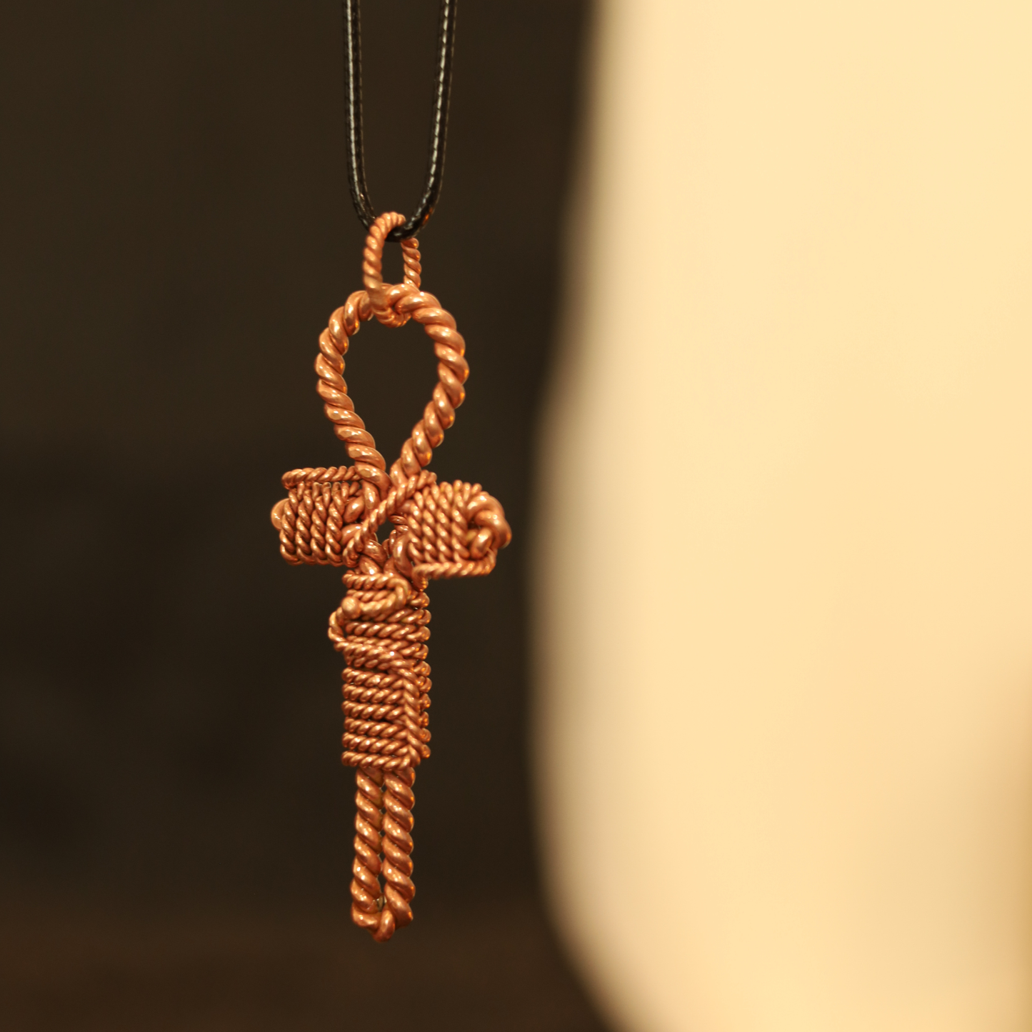 Copper Ankh Tensor Pendant – 432 MHz