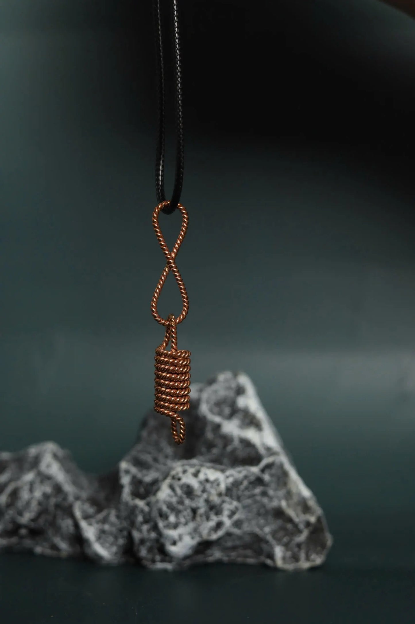 Pure Copper Spiral Pendant, Energy Coil Necklace, Voice Chakra Amulet, Spiritual Jewelry, Unisex Copper Jewelry, Fire Element Talisman