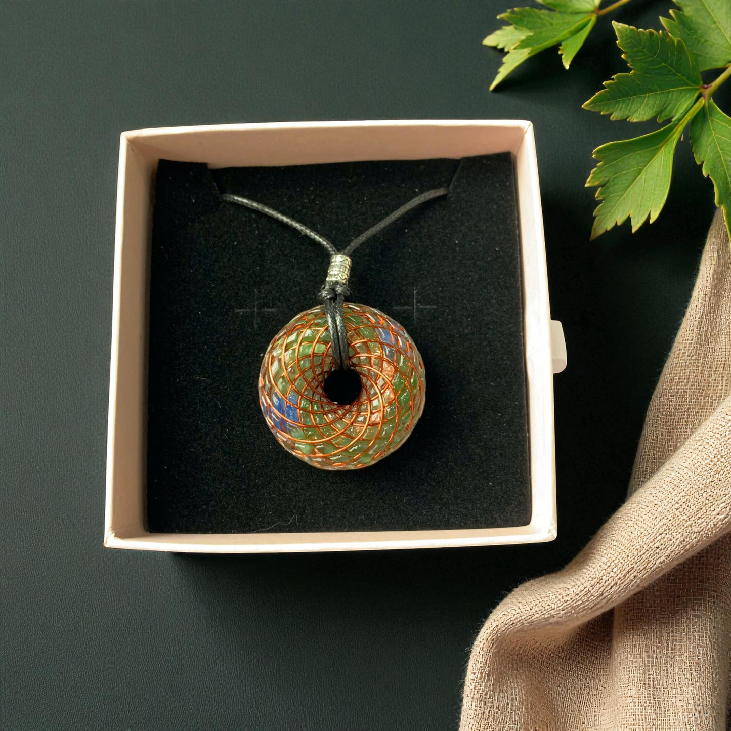 Torus Tesla Pendant | 4 cm Sacred Geometry Crystal Necklace