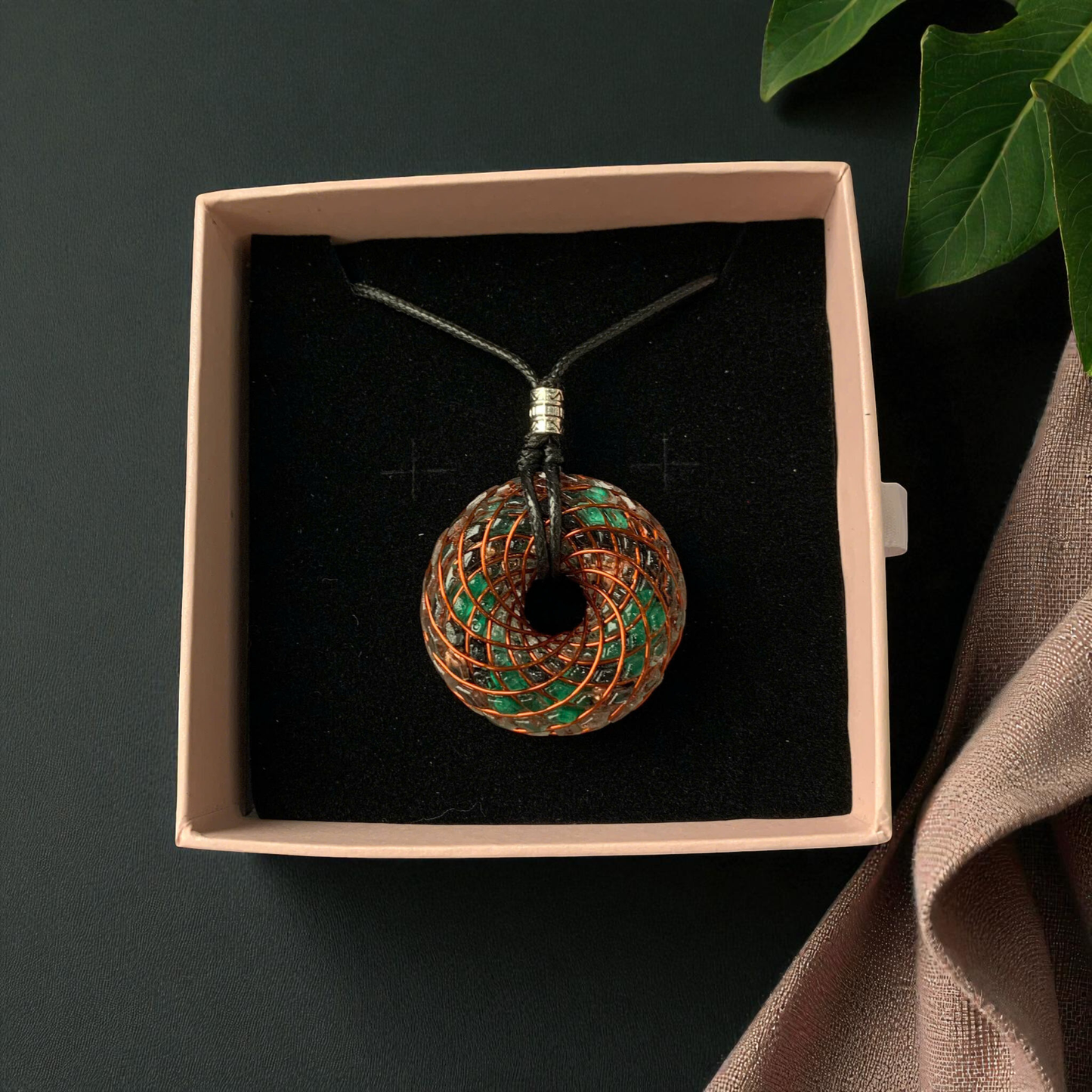 Torus Tesla Pendant | 4 cm Sacred Geometry Crystal Necklace