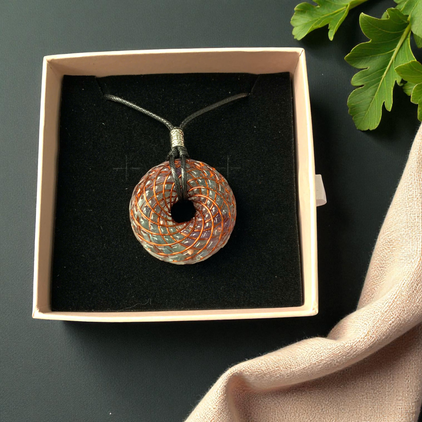 Torus Tesla Pendant | 4 cm Sacred Geometry Crystal Necklace