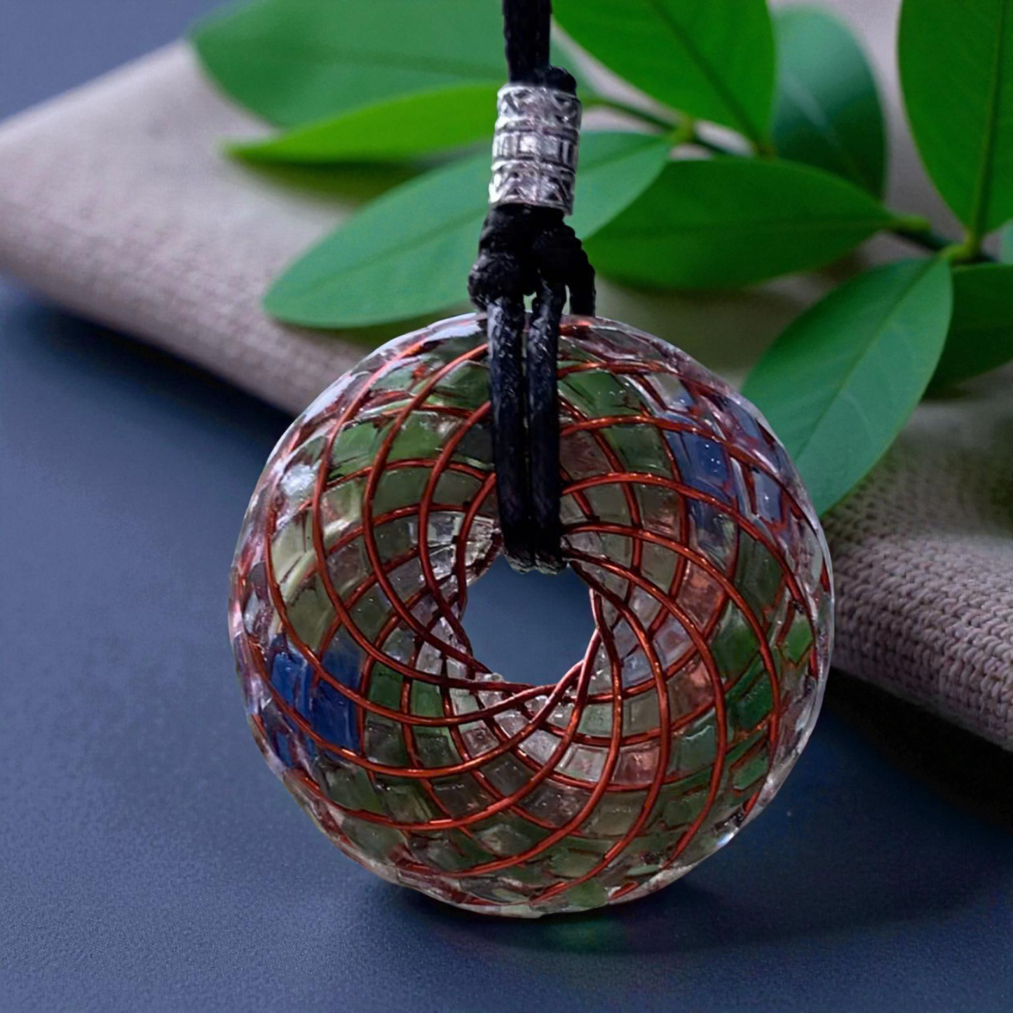 Torus Tesla Pendant | 4 cm Sacred Geometry Crystal Necklace