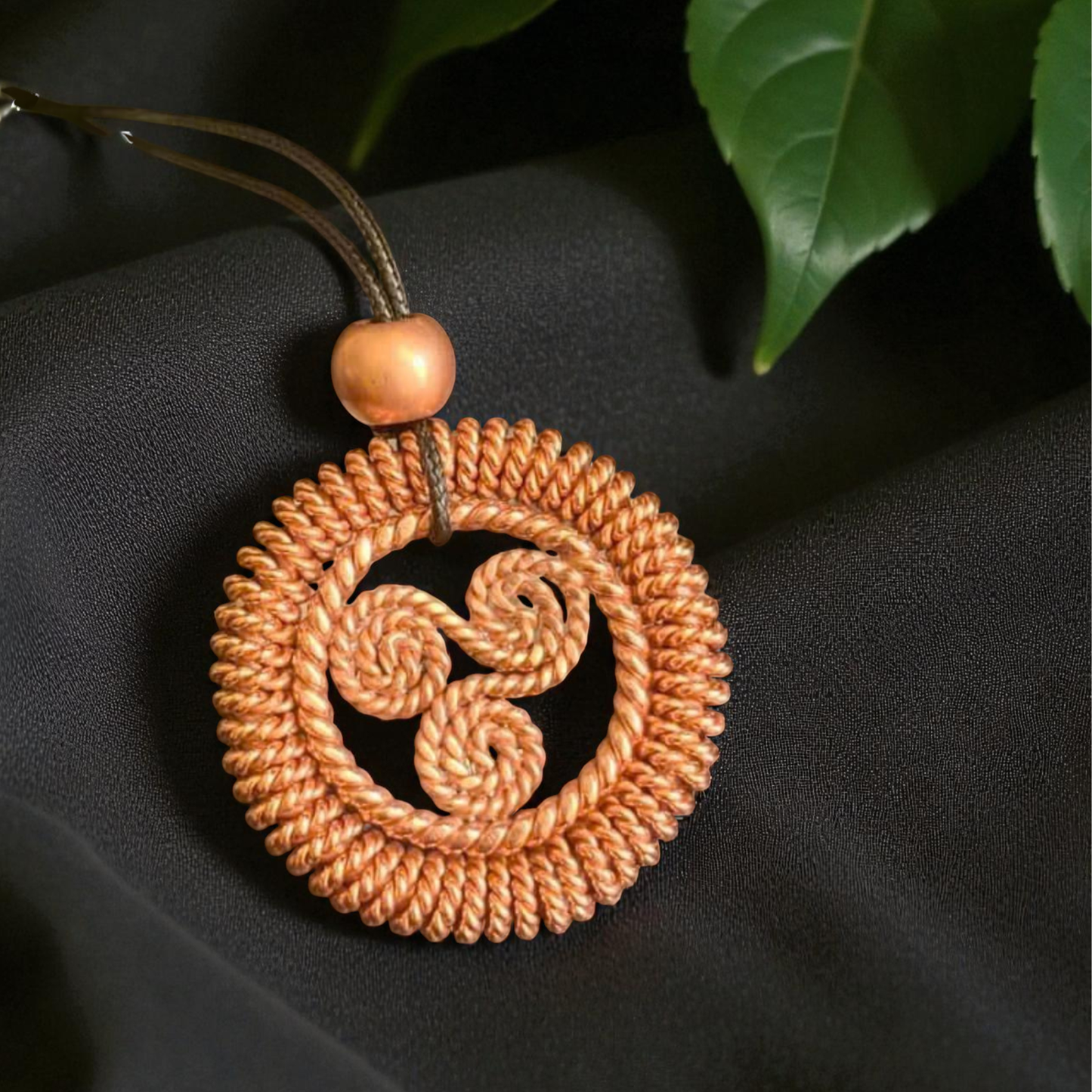 Triskelion Pendant with Coiled Edge | 144 MHz Copper Amulet