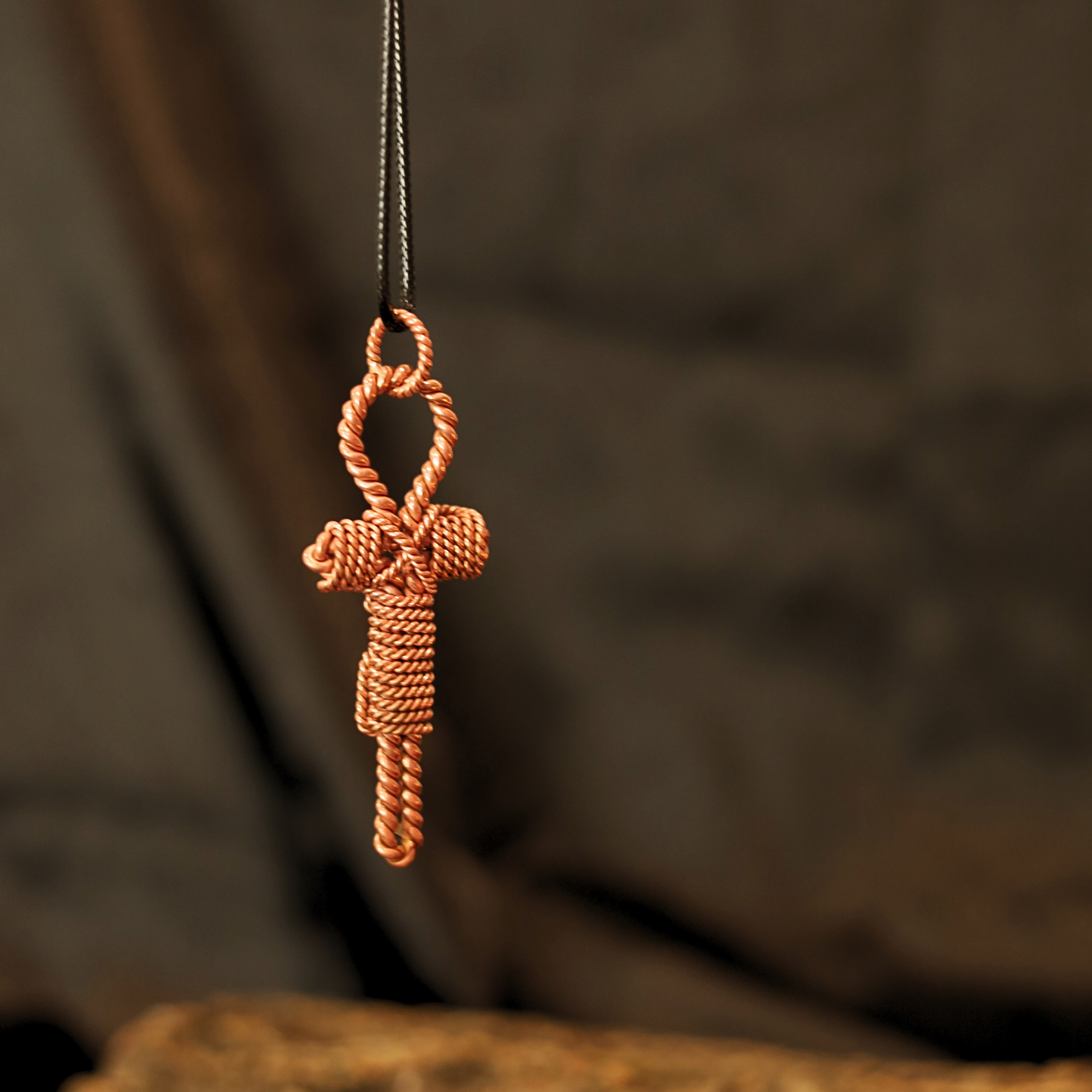 Copper Ankh Tensor Pendant – 432 MHz