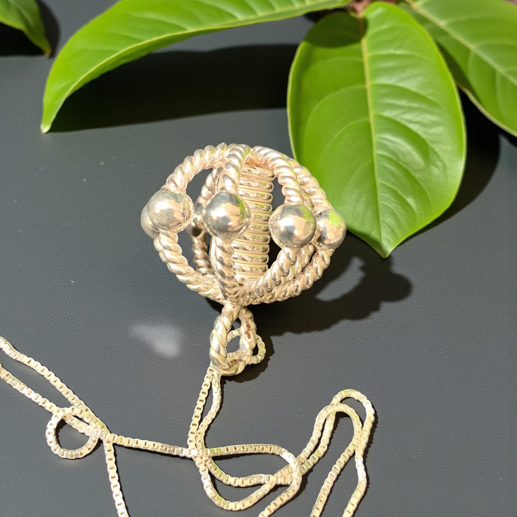 Lunar Silver Resonance Pendant | 999 Silver & 99% Copper | 177 MHz Tensor Frequency