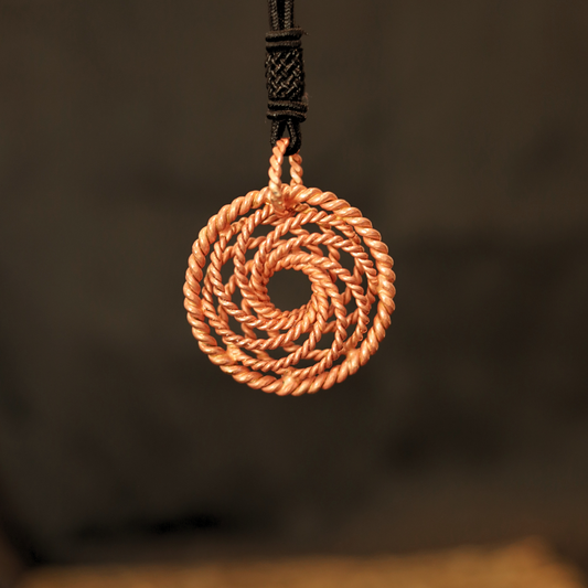 Tensor Spiral Copper Pendant – 99.99% Pure Copper (144/177/432 MHz)