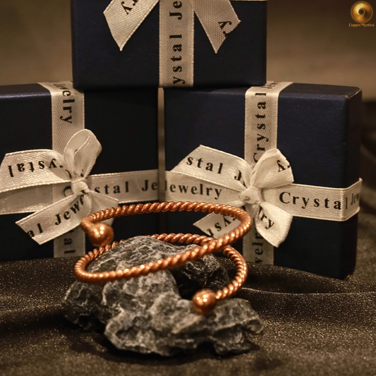 Infinity Twist Tensor Bracelet – Handcrafted Pure Copper Bracelet with Custom Frequency Options