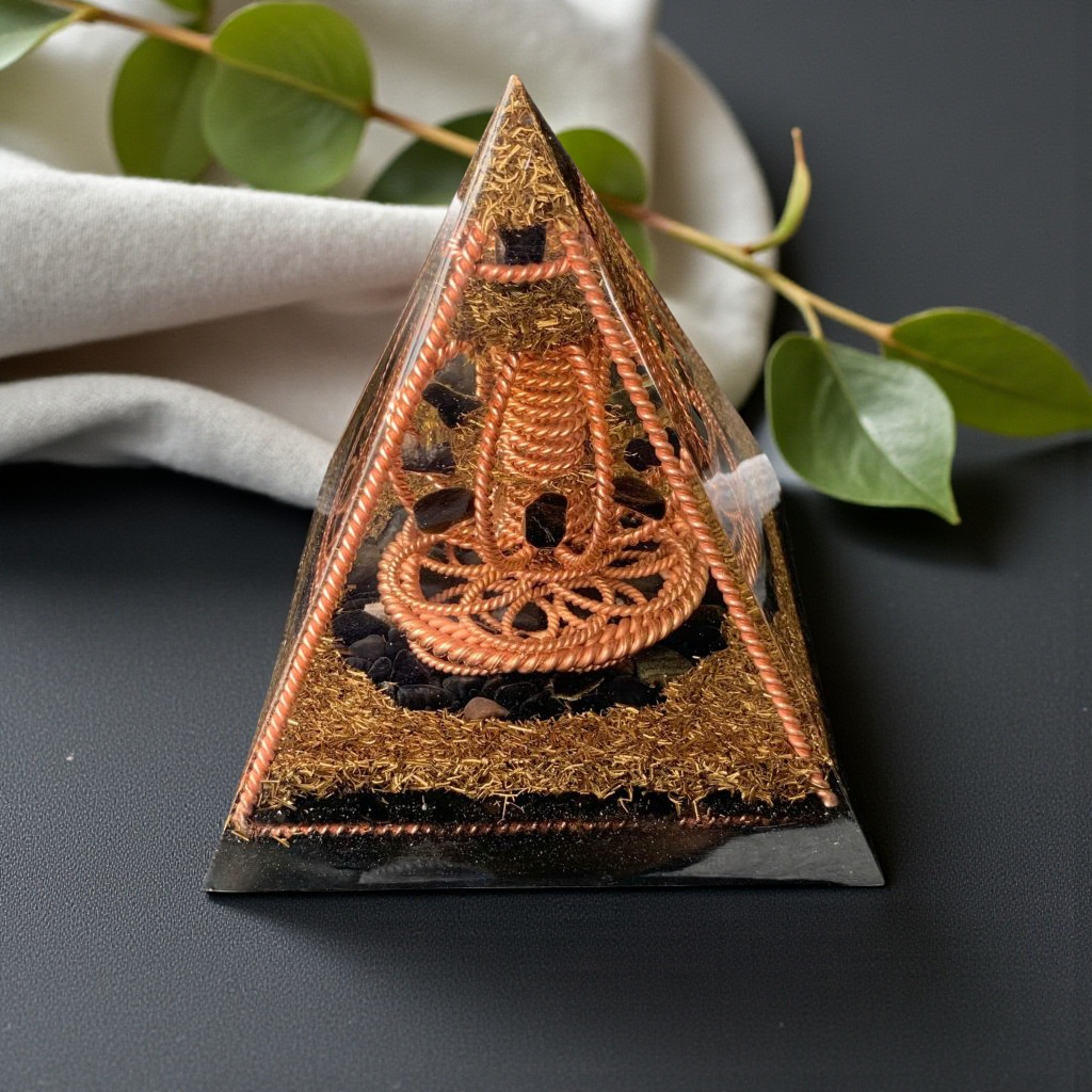 Auric Orgonite Tensor Pyramid | Multi-Frequency 177 · 188 · 432 · 528 MHz