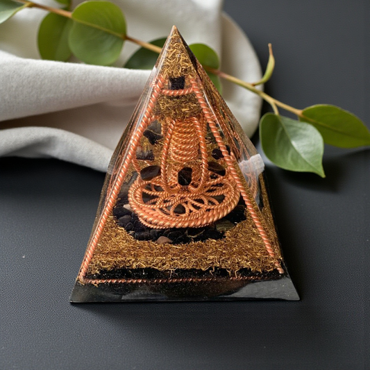 Auric Orgonite Tensor Pyramid | Multi-Frequency 177 · 188 · 432 · 528 MHz