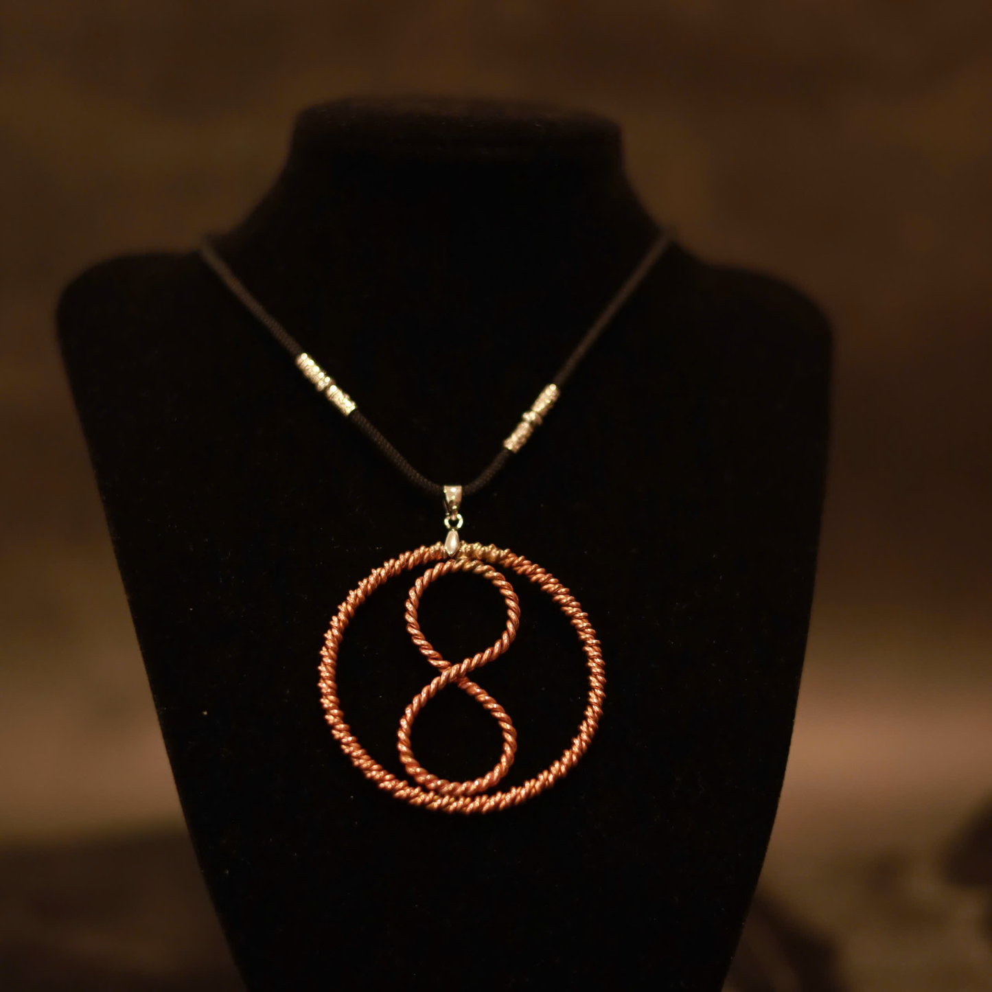Handcrafted Infinity Necklace with Dual Frequencies 144MHz and 432MHz