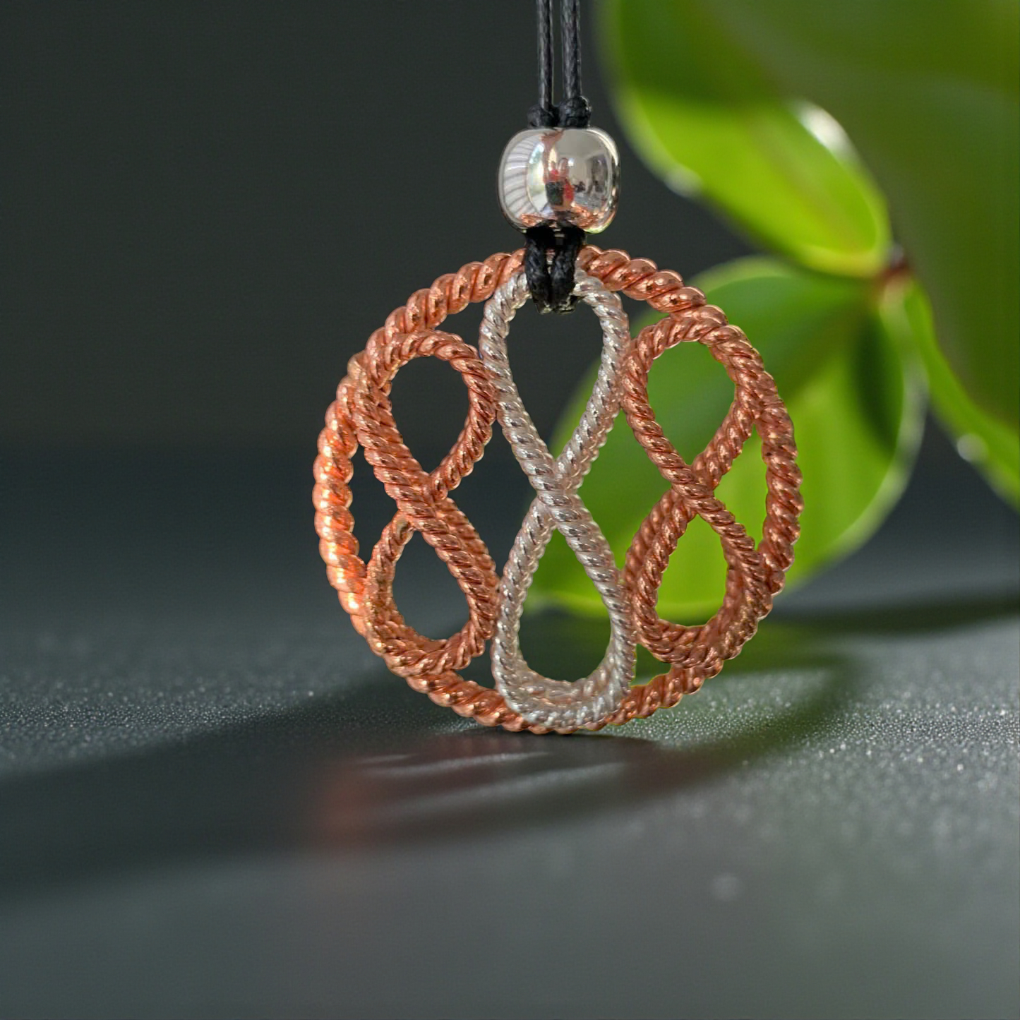 Celestial Infinity Pendant -Handcrafted Copper–Silver Energy Talisman
