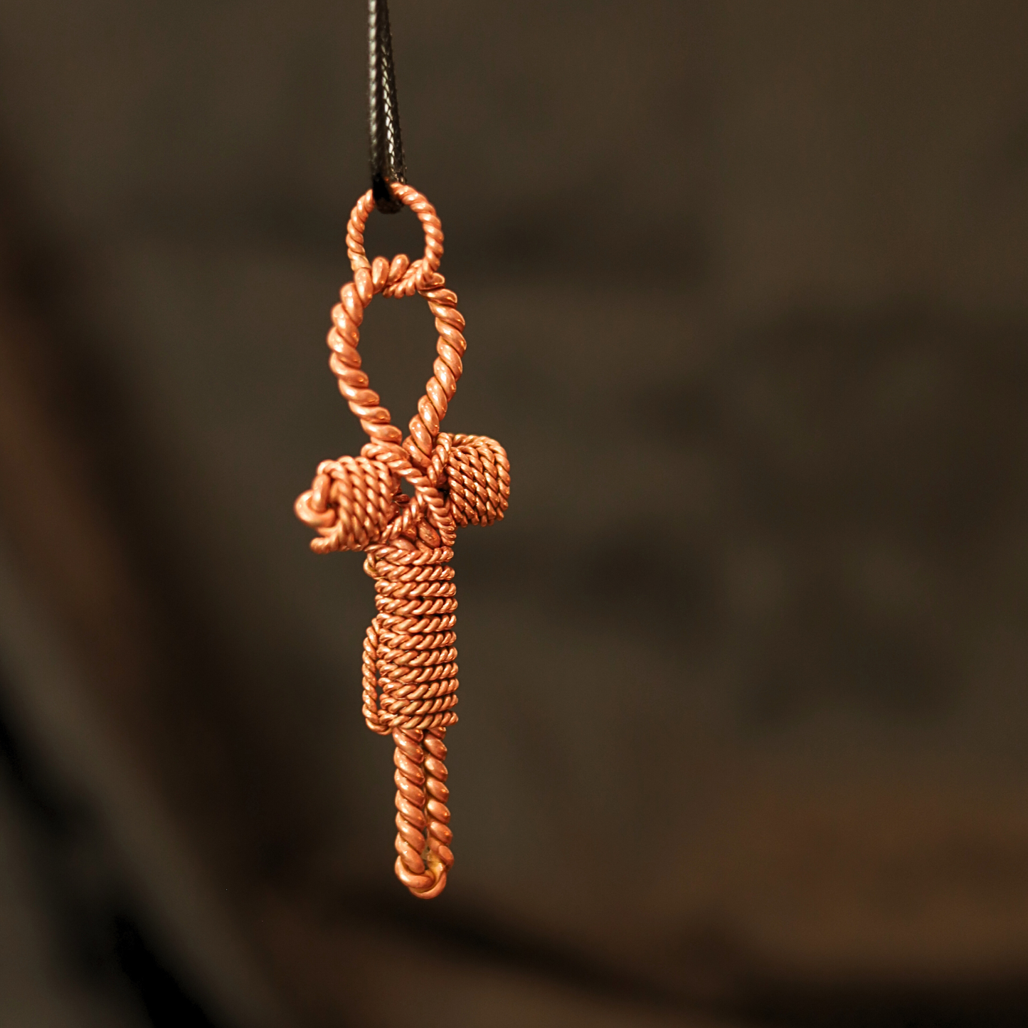 Copper Ankh Tensor Pendant – 432 MHz