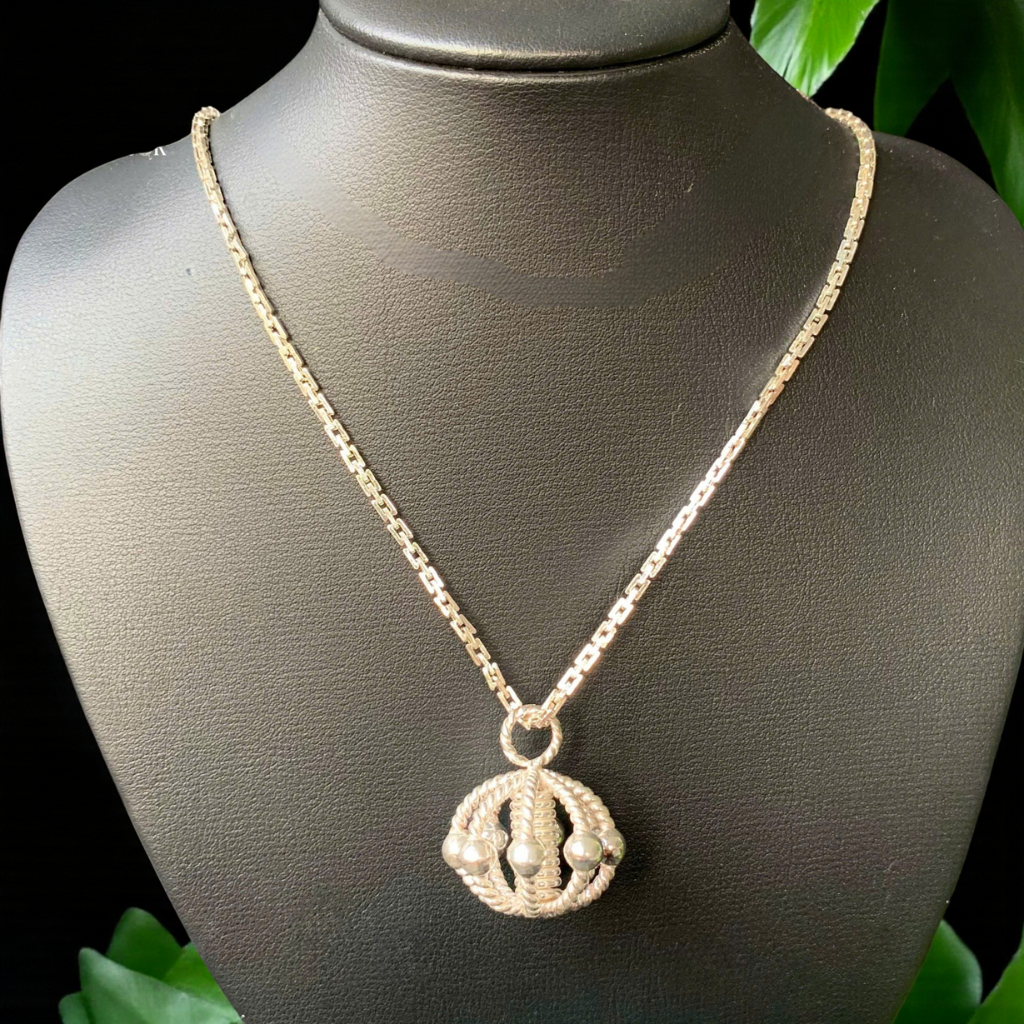 Lunar Silver Resonance Pendant | 999 Silver & 99% Copper | 177 MHz Tensor Frequency