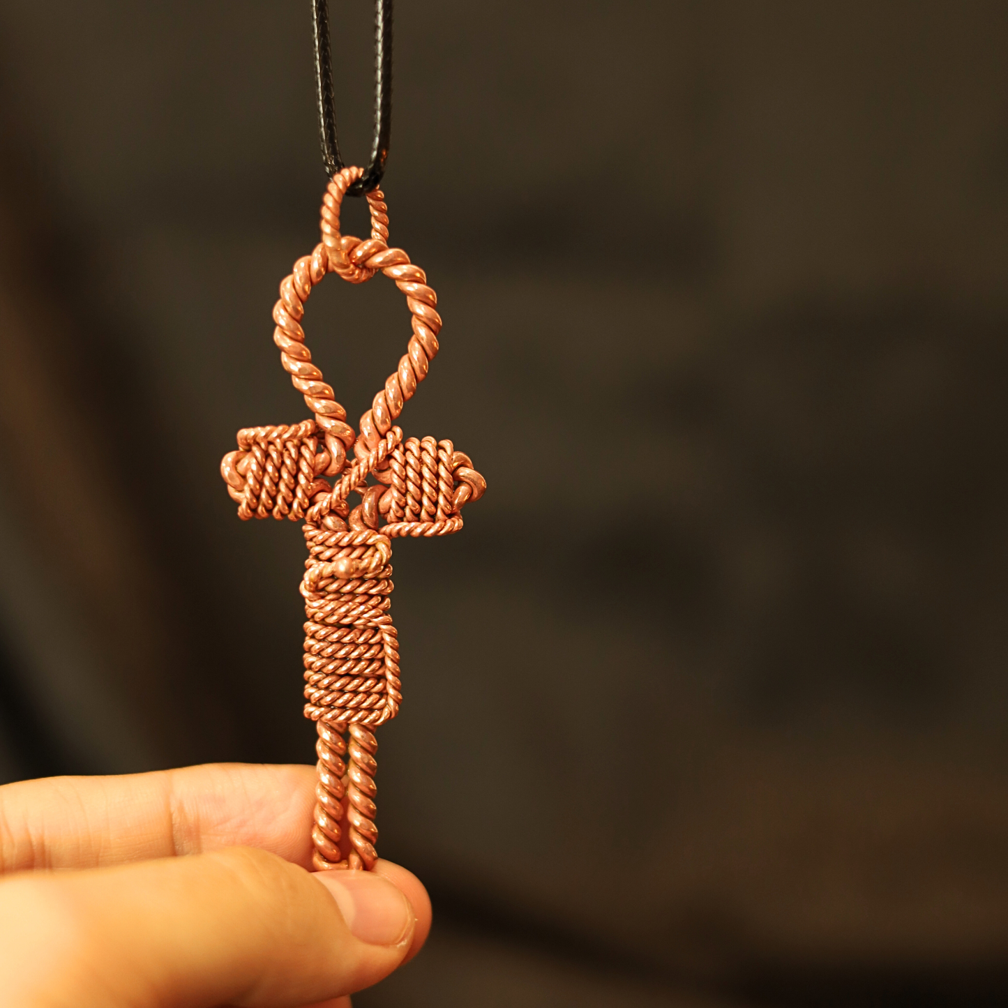 Copper Ankh Tensor Pendant – 432 MHz