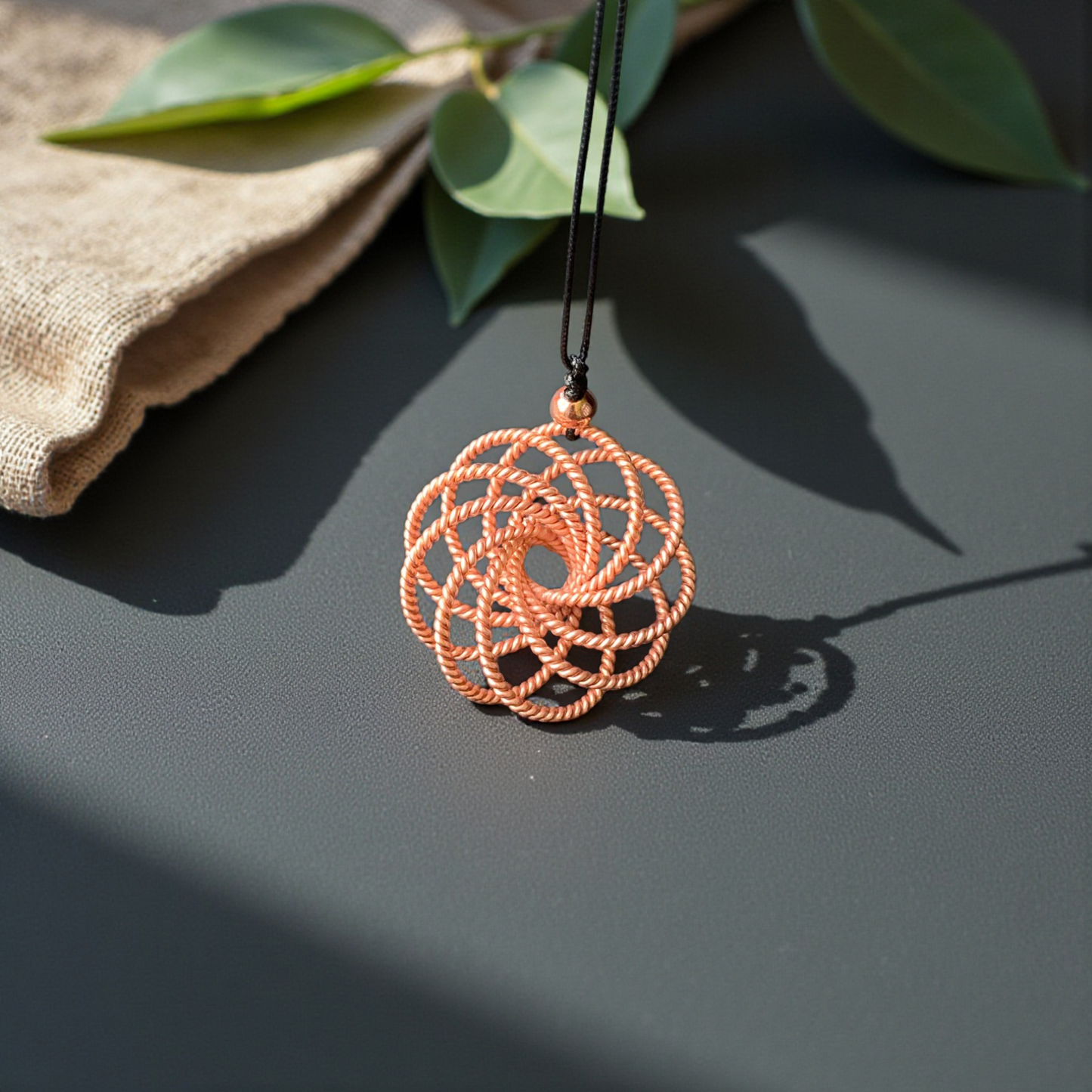 Celestial Torus Pendant | 432 MHz Frequency Necklace | Quantum Geometry of Harmony