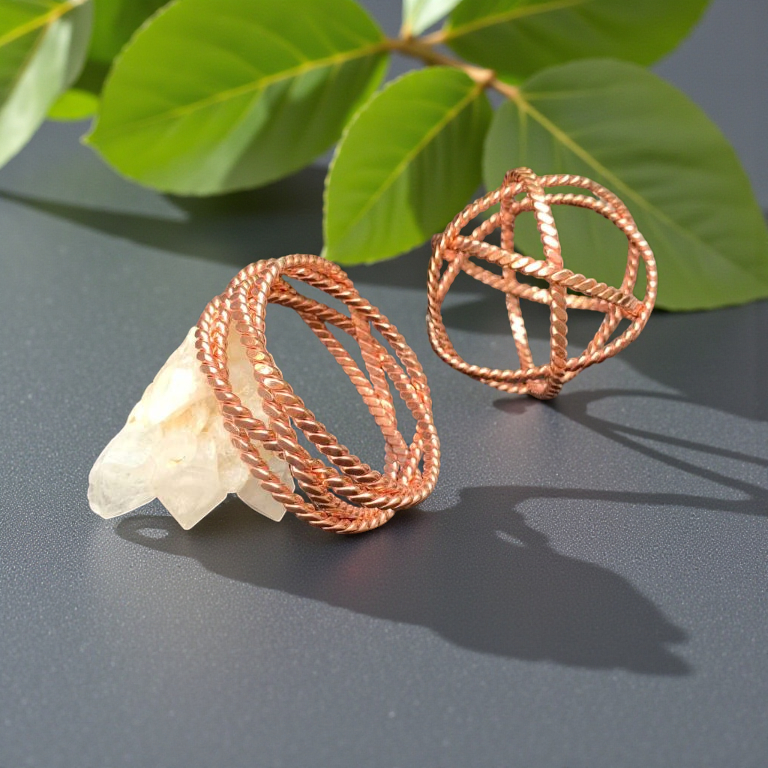 Quantum Harmonic Bracelet | 4-Ring Tensor Field Generator | Copper Frequency Resonator