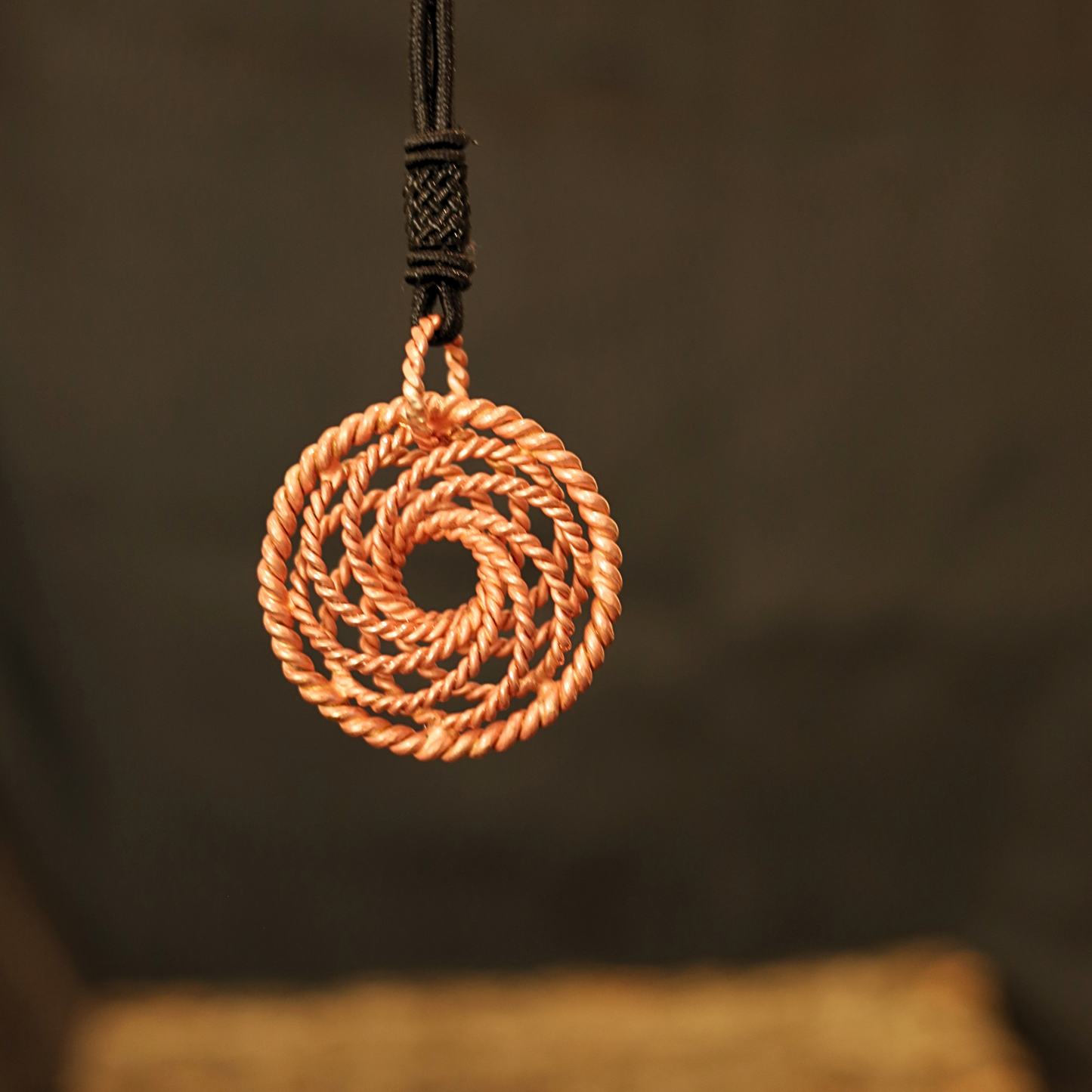 Tensor Spiral Copper Pendant – 99.99% Pure Copper (144/177/432 MHz)