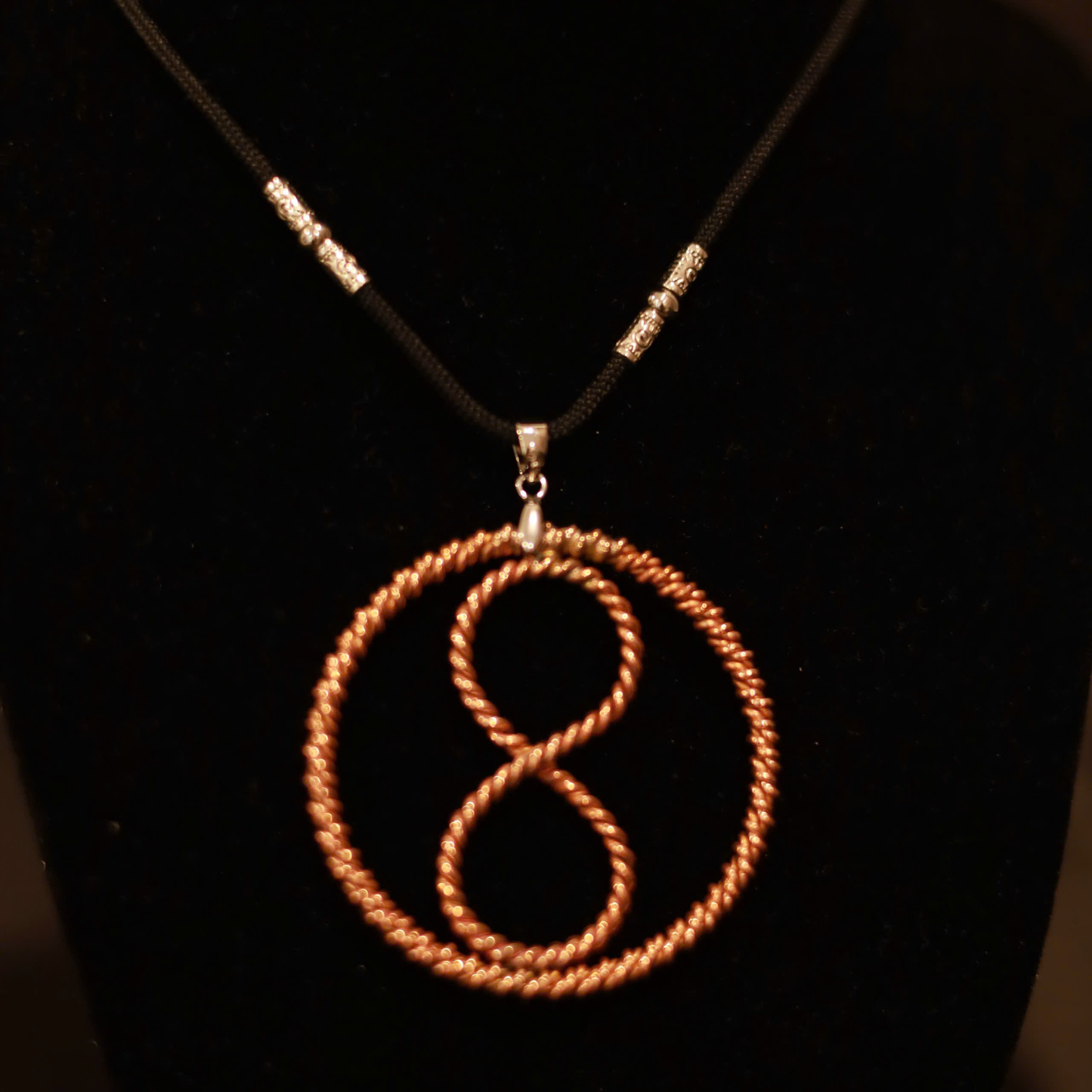 Handcrafted Infinity Necklace with Dual Frequencies 144MHz and 432MHz