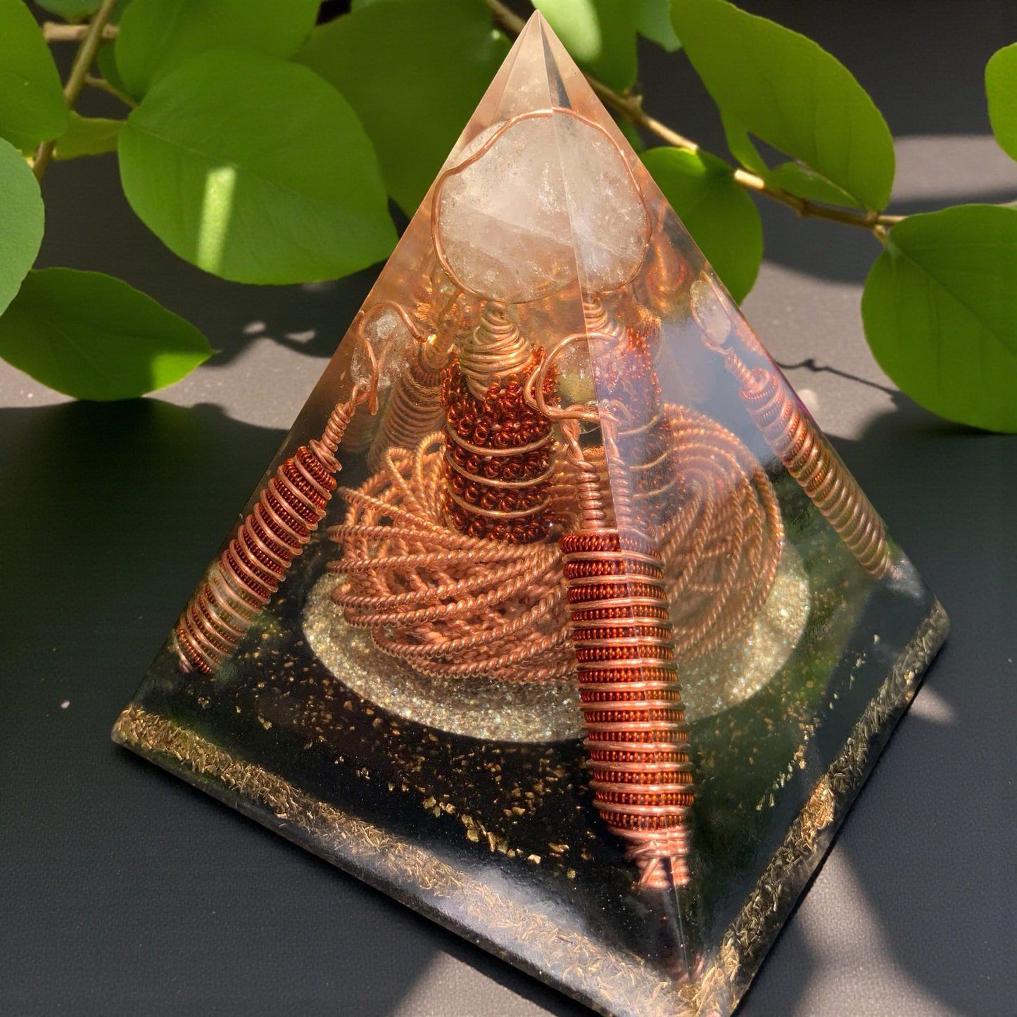 Viking Light Orgonite Pyramid | 443 MHz Rodin Coil + 177 MHz Tensor Ring