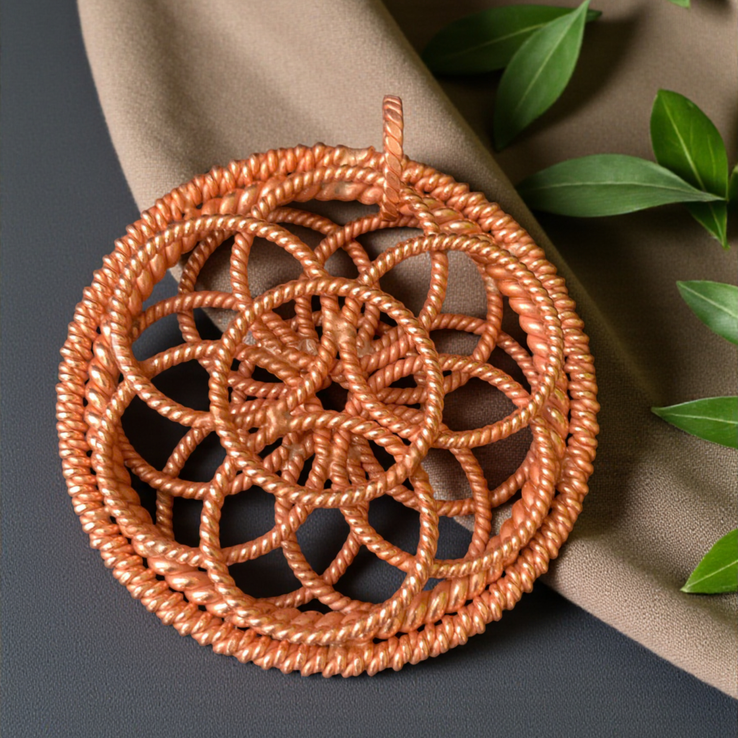 Celestial Harmonic Flower Pendant | 144 MHz · 432 MHz · 528 MHz Sacred Tensor Tool