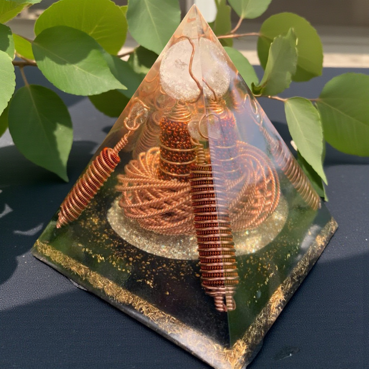 Viking Light Orgonite Pyramid | 443 MHz Rodin Coil + 177 MHz Tensor Ring