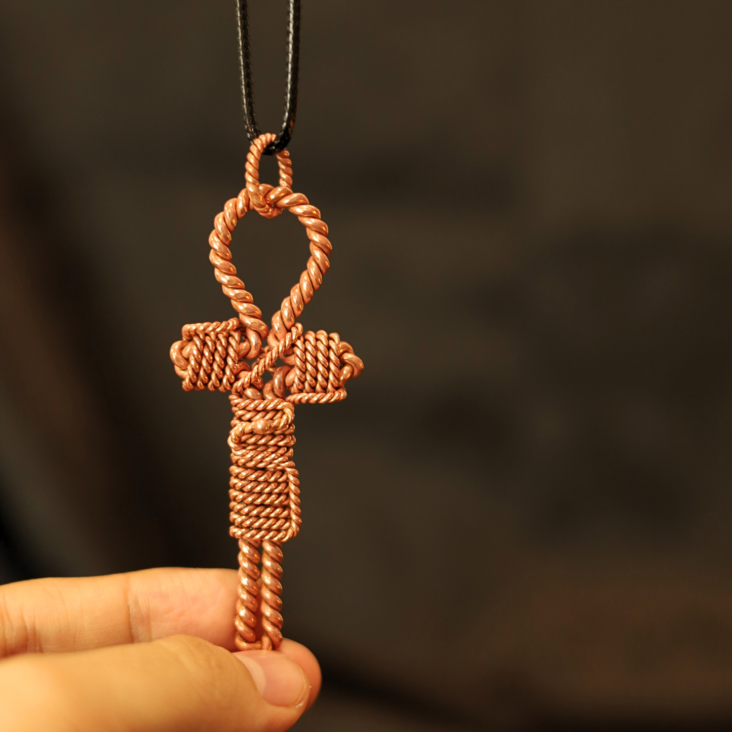 Copper Ankh Tensor Pendant – 432 MHz