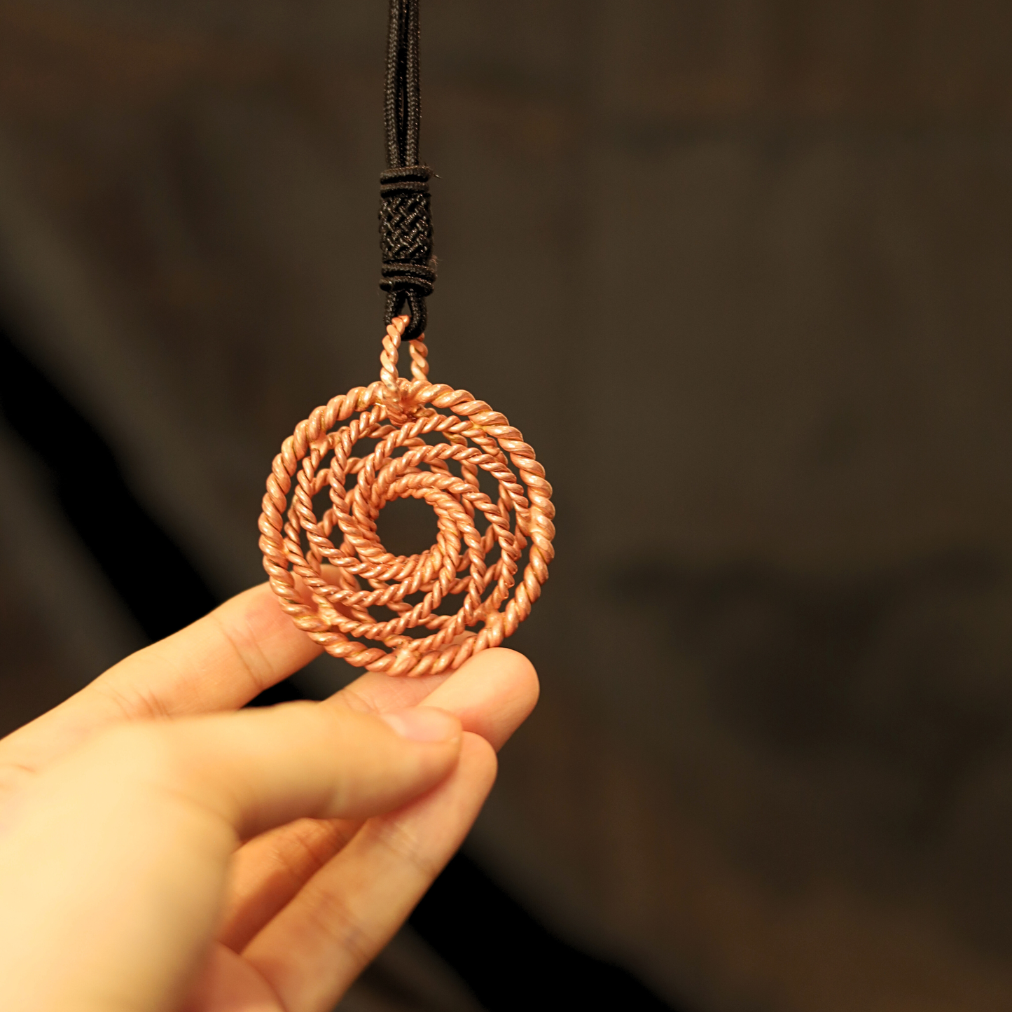 Tensor Spiral Copper Pendant – 99.99% Pure Copper (144/177/432 MHz)