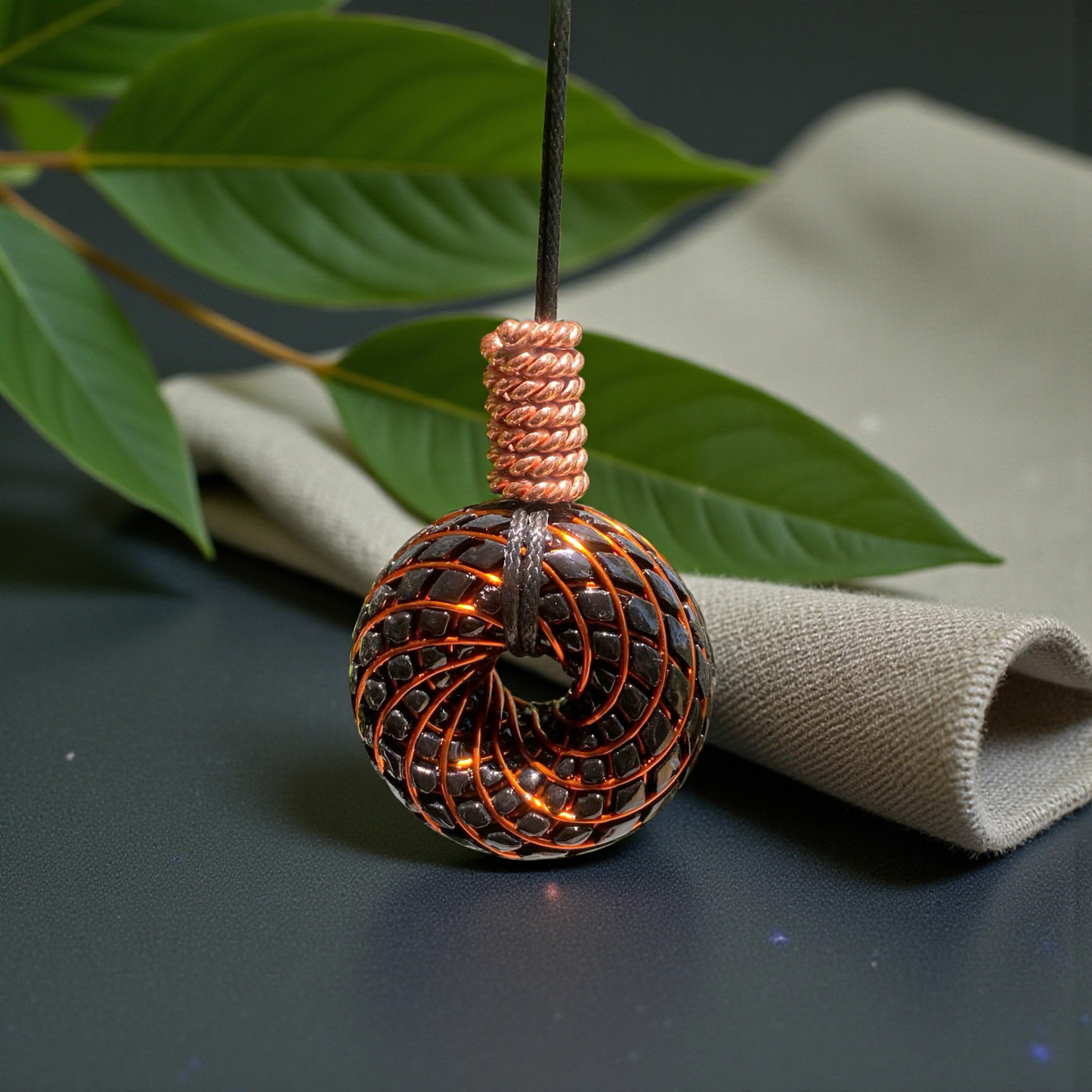 Torus Tesla Pendant | 4 cm Sacred Geometry Crystal Necklace
