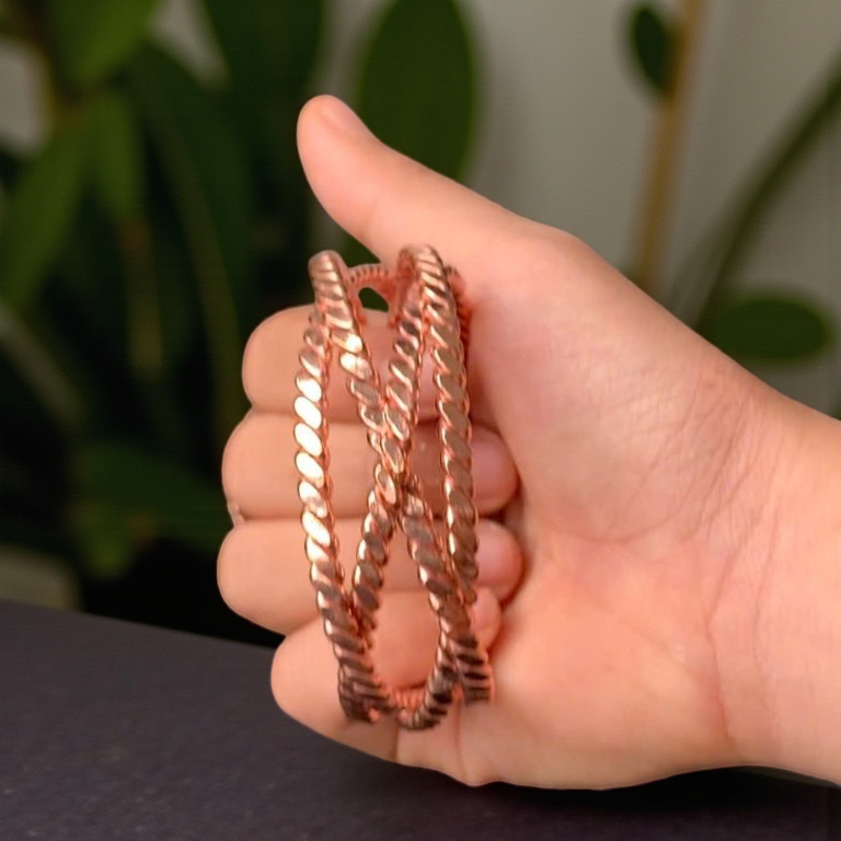 Quantum Harmonic Bracelet | 4-Ring Tensor Field Generator | Copper Frequency Resonator