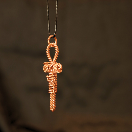 Copper Ankh Tensor Pendant – 432 MHz