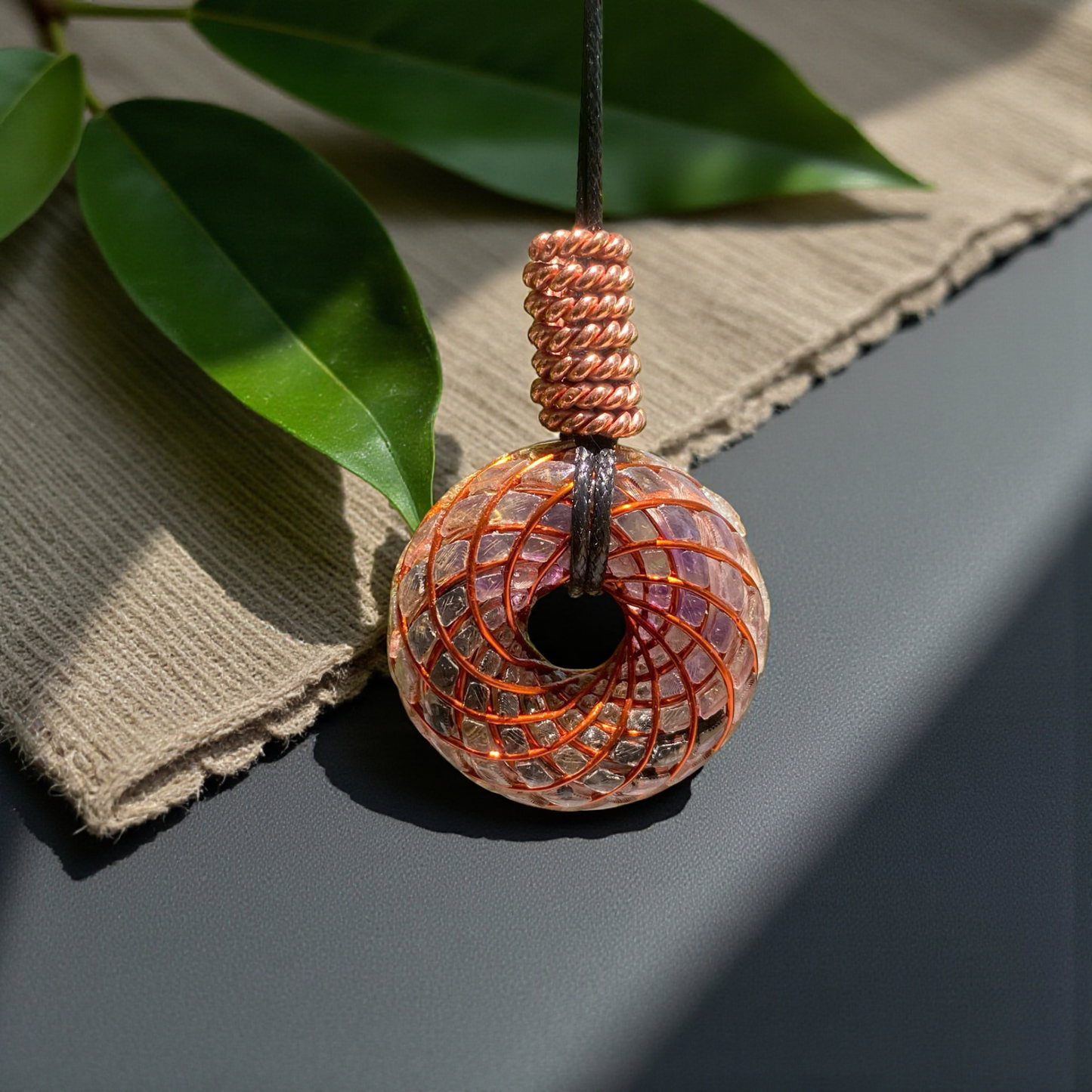 Torus Tesla Pendant | 4 cm Sacred Geometry Crystal Necklace