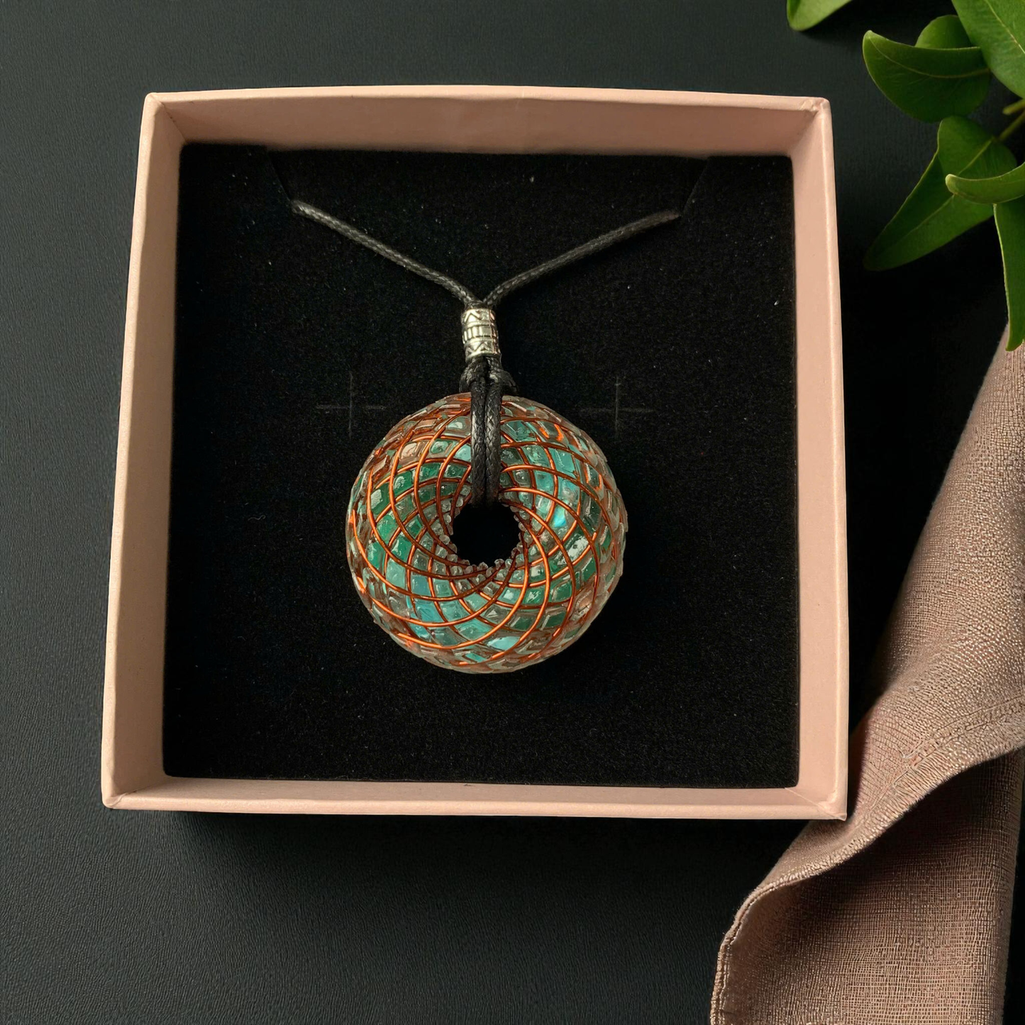 Torus Tesla Pendant | 4 cm Sacred Geometry Crystal Necklace