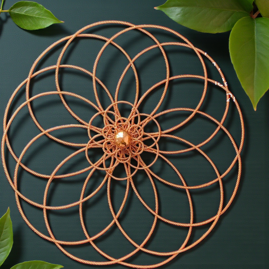 Solar Nexus Tensor Disc | 99% Pure Copper | 141 cm Sacred Geometry Energy Harmonizer