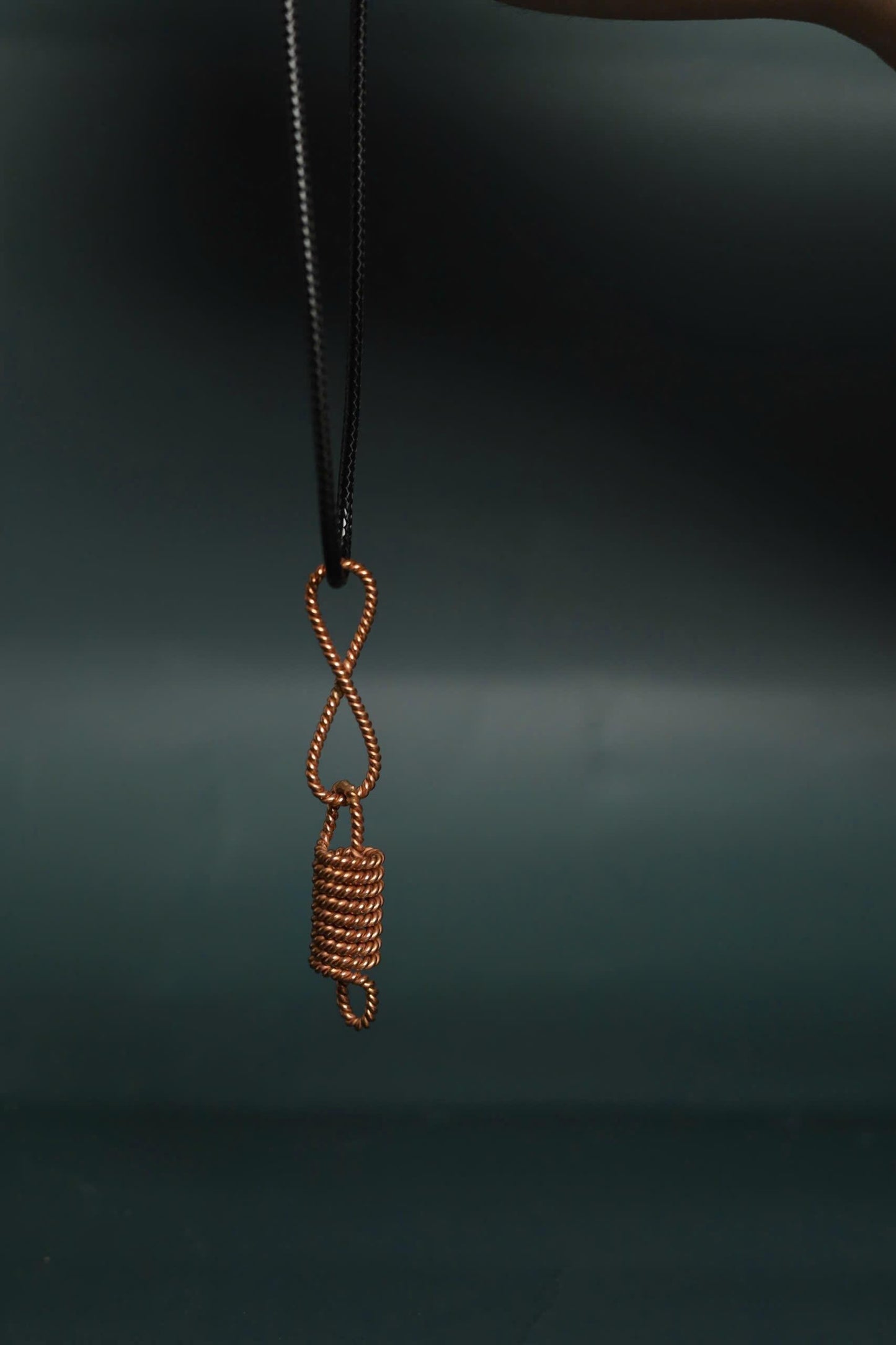 Pure Copper Spiral Pendant, Energy Coil Necklace, Voice Chakra Amulet, Spiritual Jewelry, Unisex Copper Jewelry, Fire Element Talisman