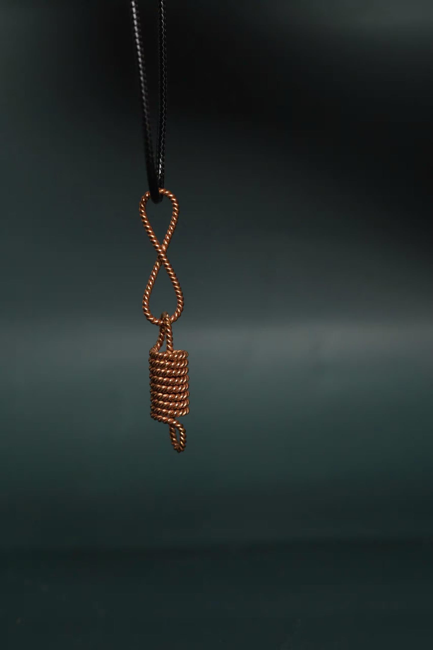 Pure Copper Spiral Pendant, Energy Coil Necklace, Voice Chakra Amulet, Spiritual Jewelry, Unisex Copper Jewelry, Fire Element Talisman