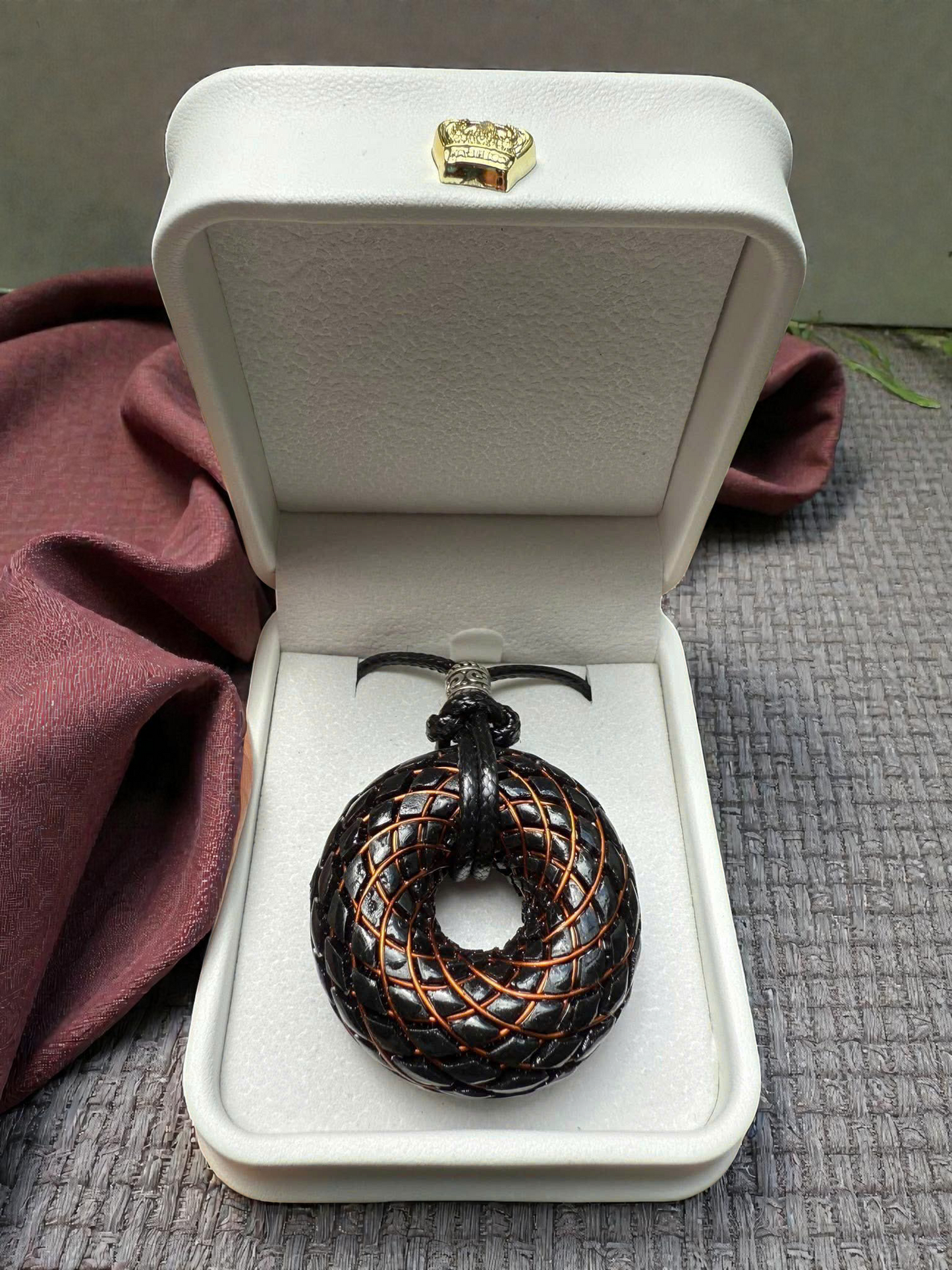 Torus 432MHz Energy Pendant – Amethyst, Green Quartz & Black Tourmaline Necklace